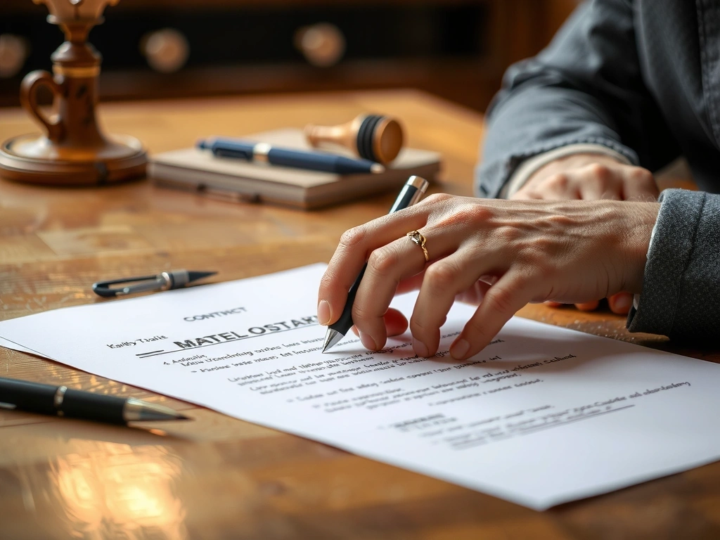 Signature sur un contrat détaillé